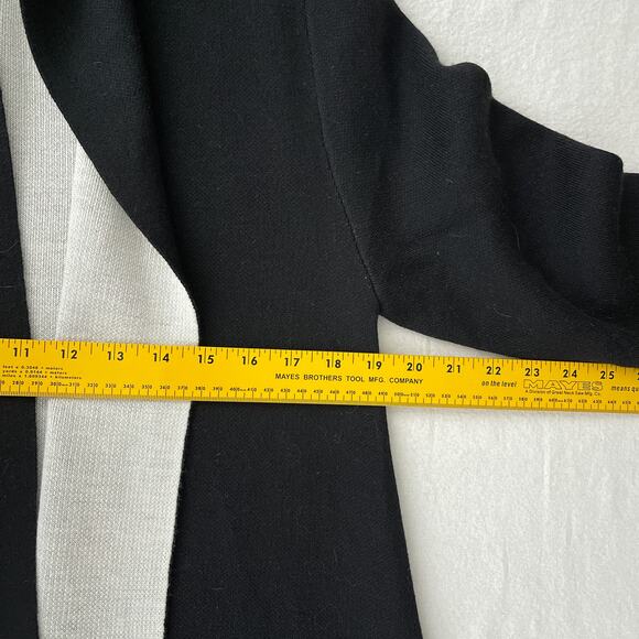 Maxsport Two Tone Open Front Duster Cardigan Sweater Black Women's Size Medium - Picture 7 of 10